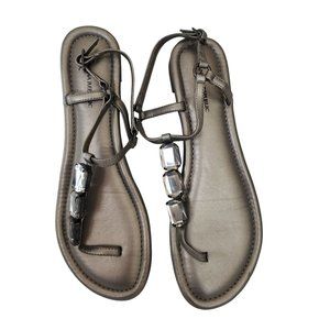 Banana Republic Womens Silver Sandals With Gem Accents Size 8.5